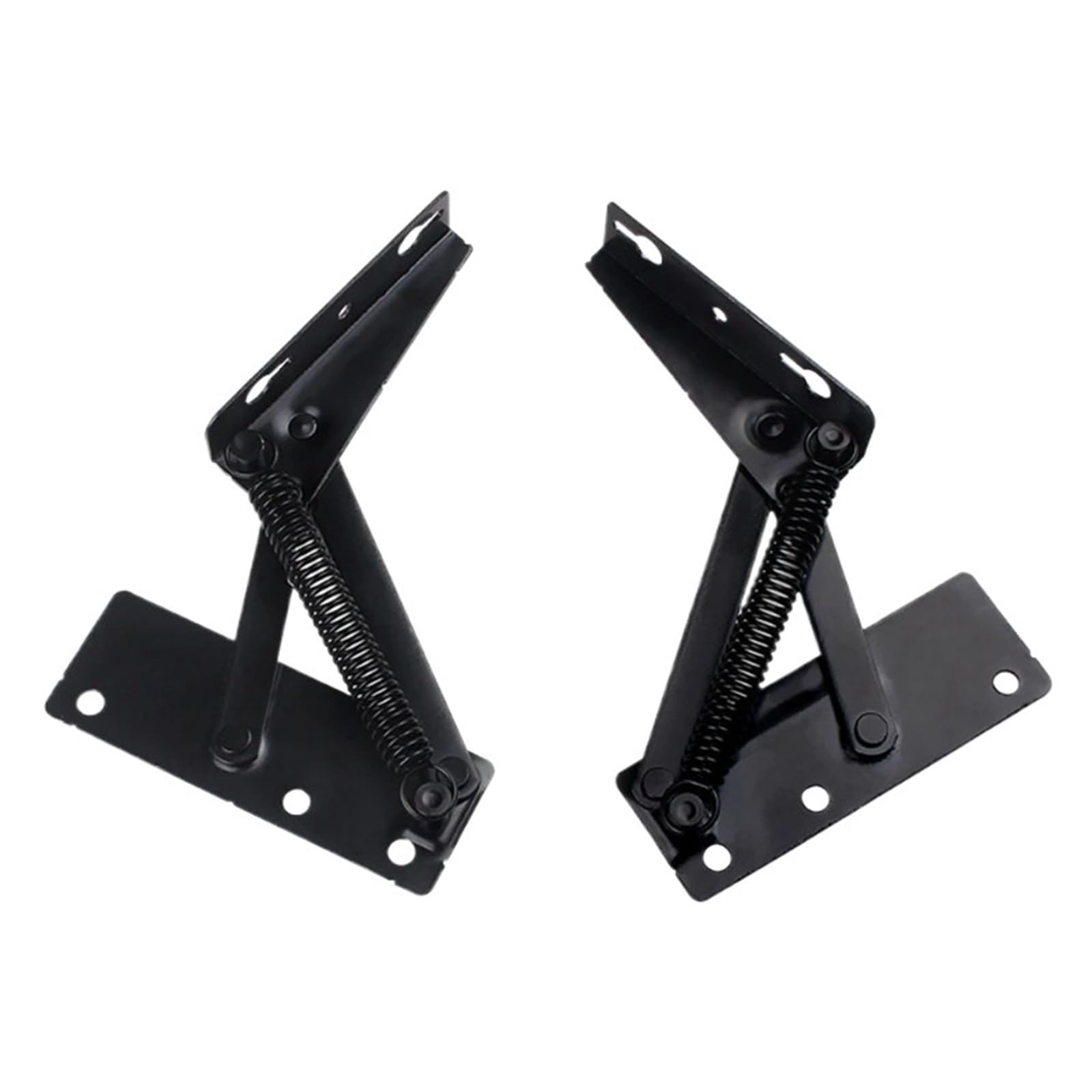 Kayuastt One Color 2 Pack Cold Rolled Steel Spring Hinges 80° Lift Black Surface Mount