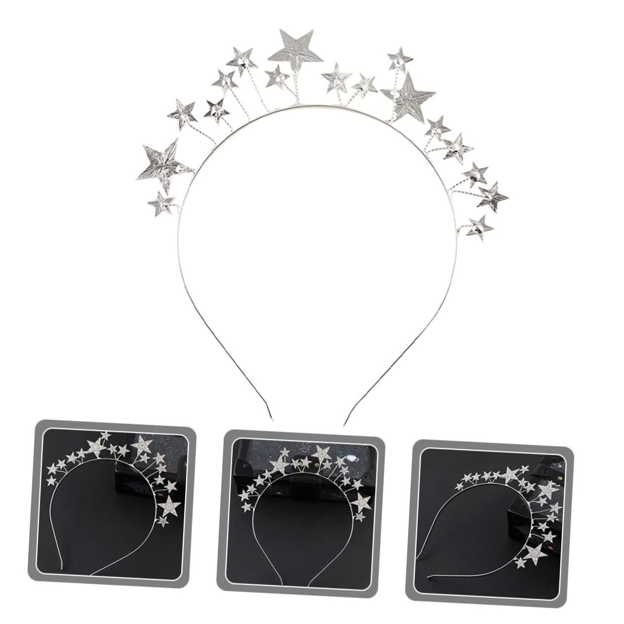 FRCOLOR 5pezzi Cerchietto Elegante Con Strass Stella Per Donne e Ragazze Accessorio Per Shiny Per Matrimoni e Feste Design Creativo e Leggero Per Eventi Speciali