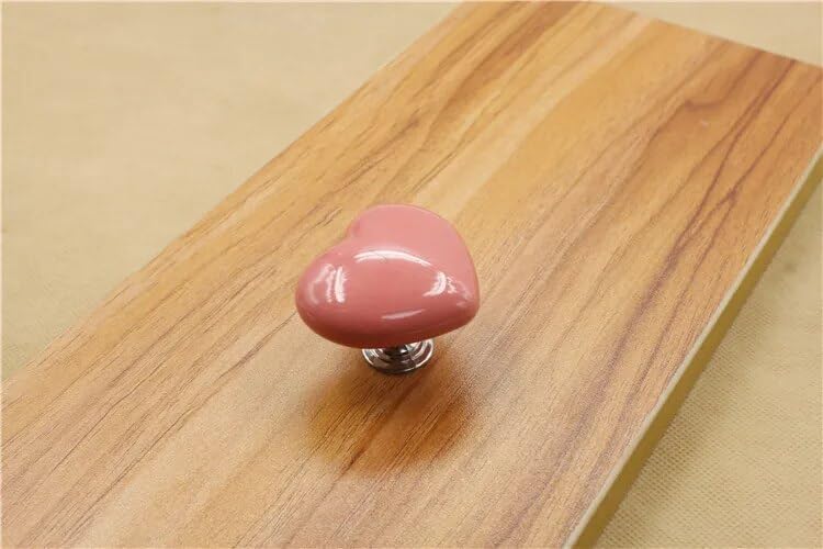 Southst Big Heart-Shaped Handle Modern Simple Wardrobe Drawer Cupboard Door Single-Hole Furniture Hardware Handle - (Color: Dark Pink)