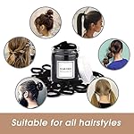 50PCS Black Hair Ties,Cotton Seamless Ponytail Holders,No Damage Elastics Hair Bands for Thick Heavy &Curly Hair - Image 4