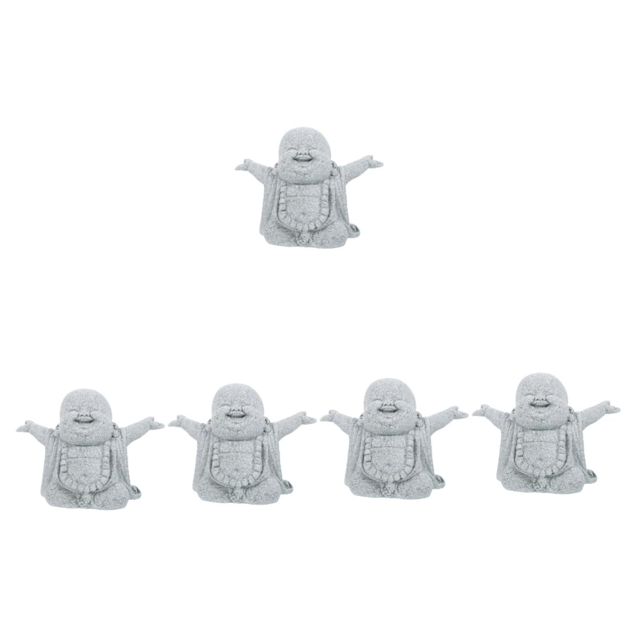 Sosoport 5piezas Estatua De Buda Decorativa para Acuario Miniatura De Arenisca para Pecera Adorno para Decoración De Escritorios y Estanterías