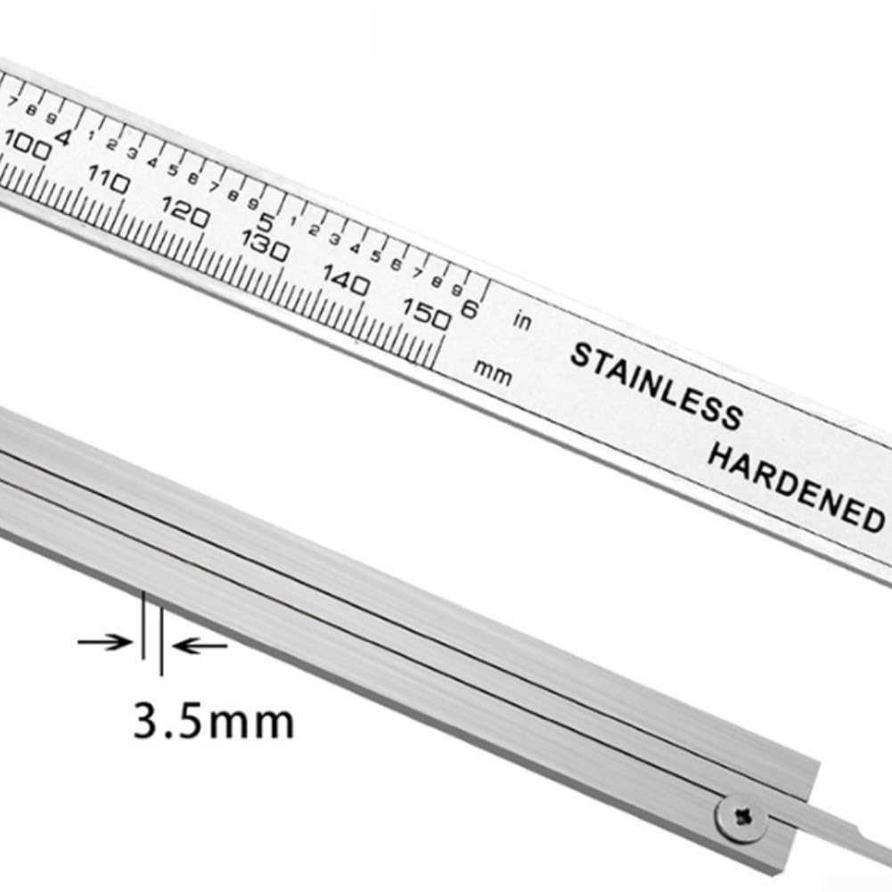 Calibre digital de acero inoxidable, resolución de 0,01 mm, precisión de ± 0,02 mm, clasificación IP54, para medidas externas/internas/pasos/profundidad, 150 mm (300 mm)