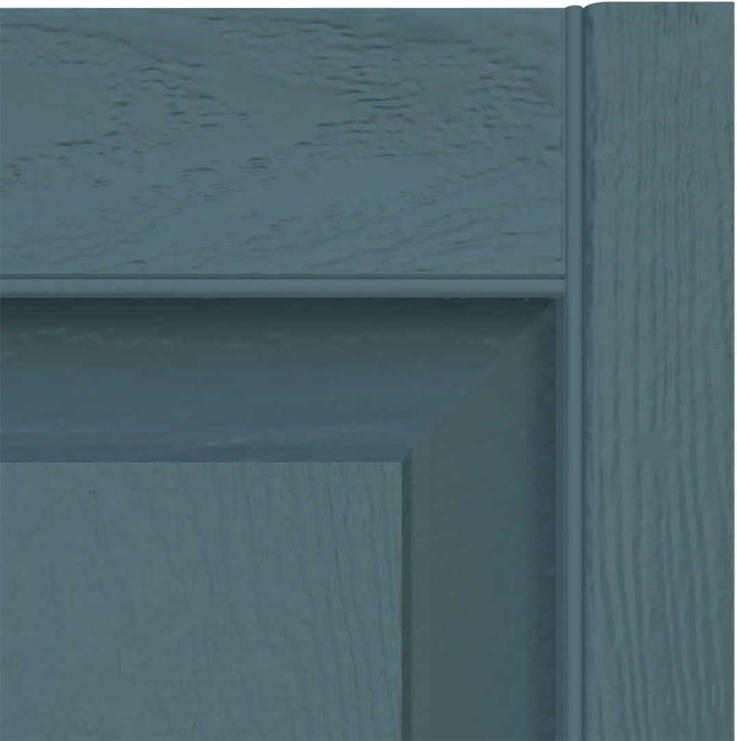 Builders Edge 12 in. W x 35 in. H Builders Edge, Standard Two Equal Panels, Raised Panel Shutters, Includes Matching Installation Spikes (Per Pair), 004 - Wedgewood Blue
