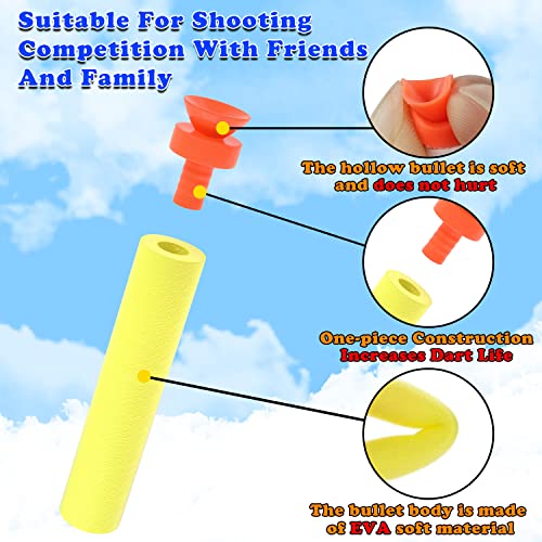 Ekind 100 Pcs Suction Darts Refill Pack Foam Bullet Compatible For Nerf N-Strike Series Blaster (Yellow) #TOP2
