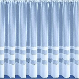 Maple Textiles Horizon Semi-Plain Stripe Ribbon Band White Net Curtain Sold By The Meter Quantity Width (40 inch (101cm) Drop) (MT09)