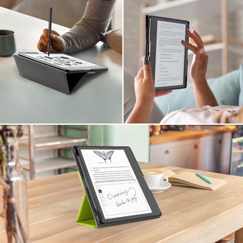Image of CoBak Stand Case for Kindle Scribe - Premium Folio Leather Cover with Pen Holder, Auto Sleep /Wake - Compatible with 10.2 Inch Kindle Scribe (2022 /2024 Release)