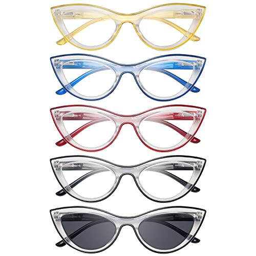 Image of Eyekepper 5-pack Cat Eye Reading Glasses for Women Retro Cute Readers