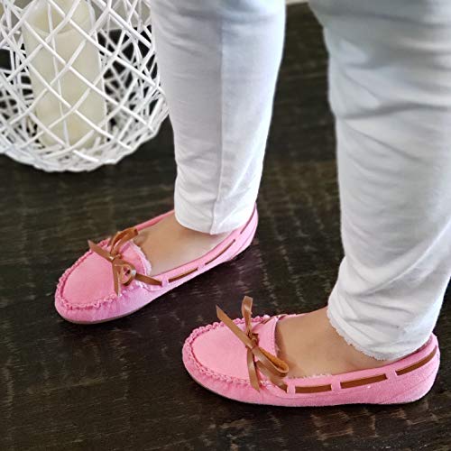 Jazamé Little Girls Tasha Warm Fur Lined Slip On Cozy Moccasins Casual Flats Shoes3