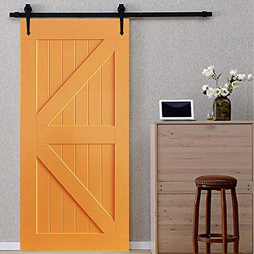 HYD-Parts 6.6ft Sliding Barn Door Hardware,Barn Door Kits for Home Kitchen Decoration (6.6 Foot Arrow Shape Hanger)