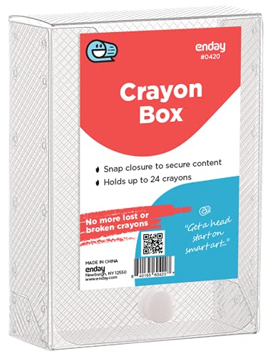 Caixa de armazenamento de giz de cera, estojo transparente de giz de cera, caixas de plástico para crianças, cartões pequenos suprimentos, caixas organizadoras, fecho de pressão, 1 pacote – Até Enday