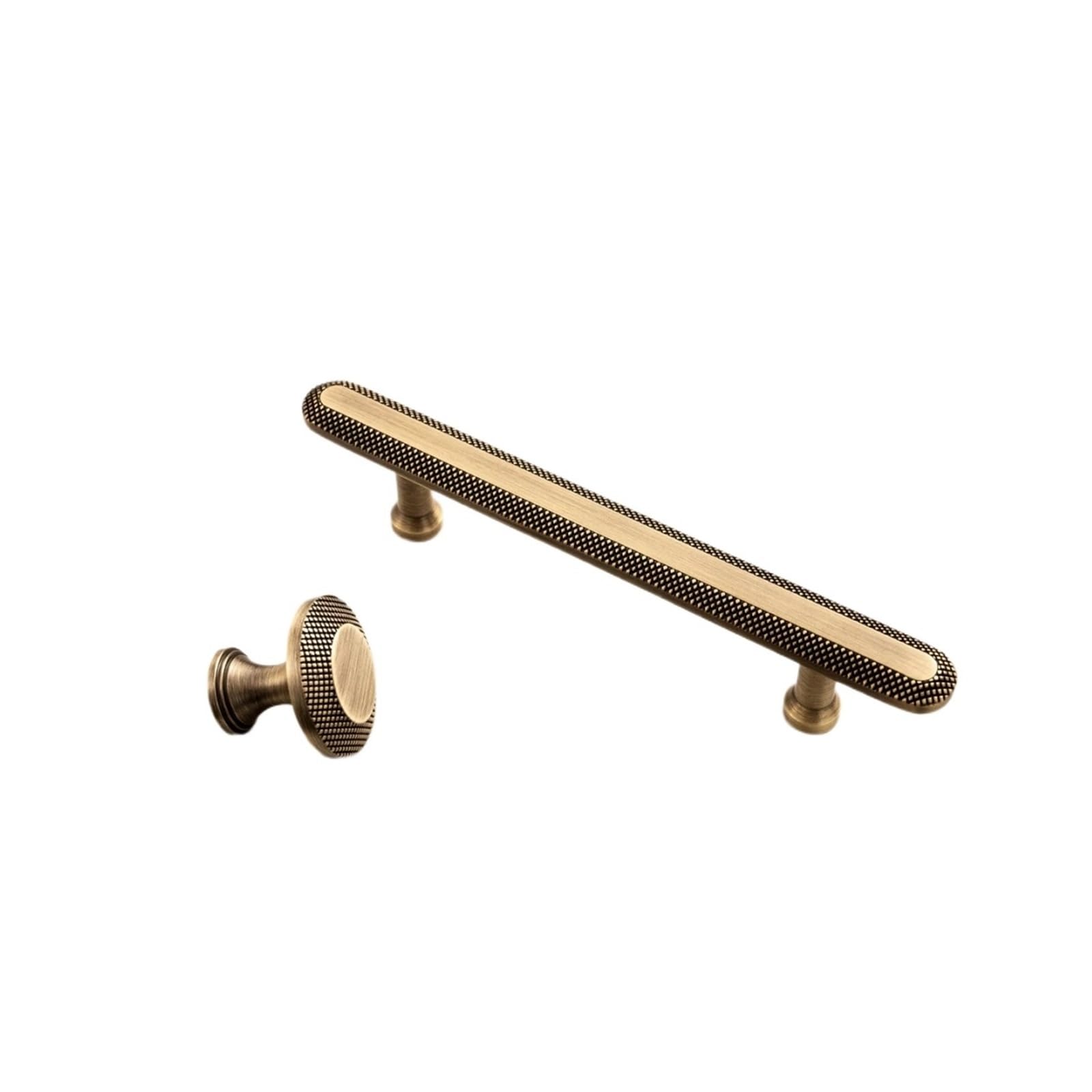 Qvorlth Knob-32Mm Antique Brass Cabinet Pulls 1 Pcs Knurled Grid Antique Brass Kitchen Cabinet Handle Bronze Pulls Cabinets T Bar Pull(Knob-32Mm)