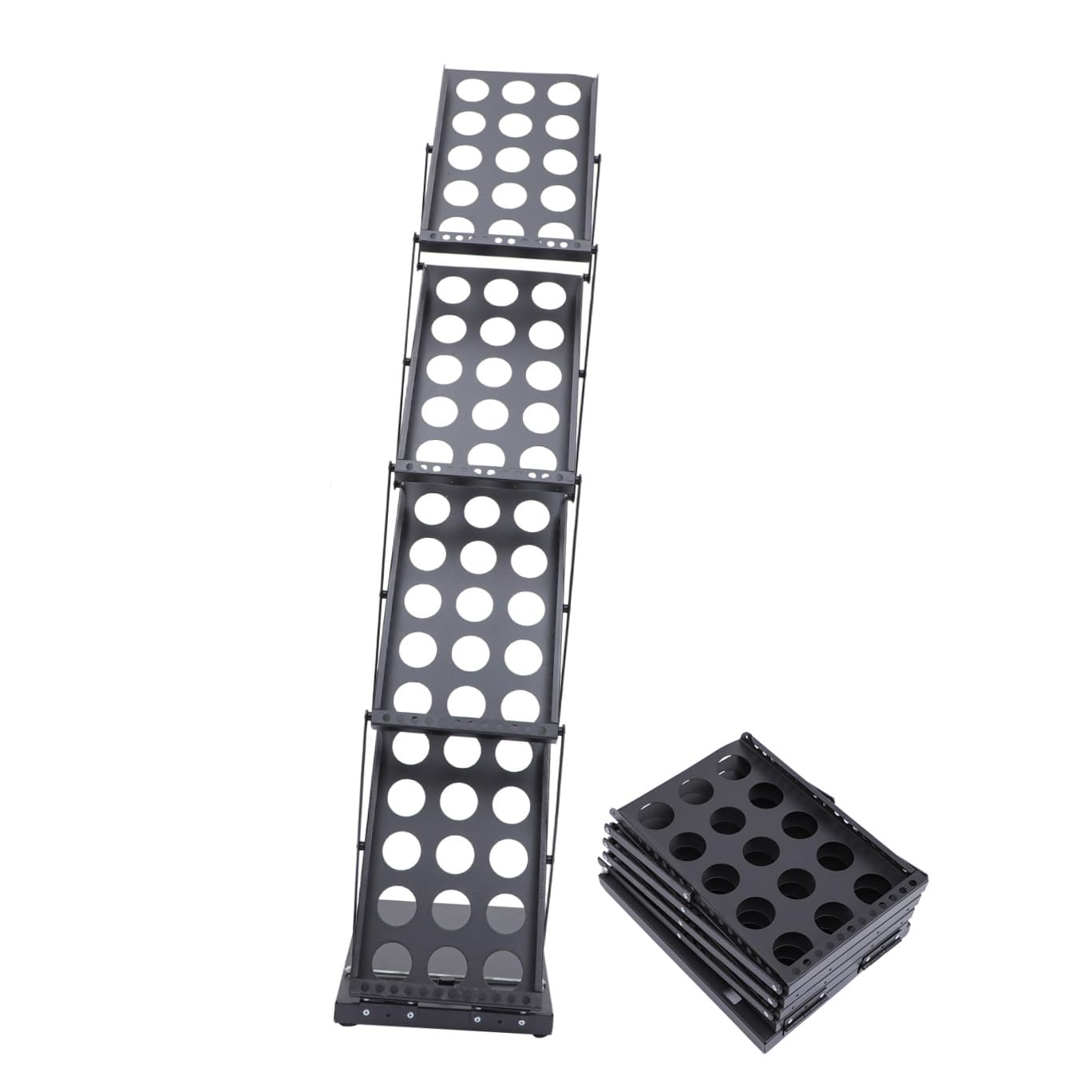 Présentoir de sol pour brochures A4 pliable en fer noir qui résout le désordre