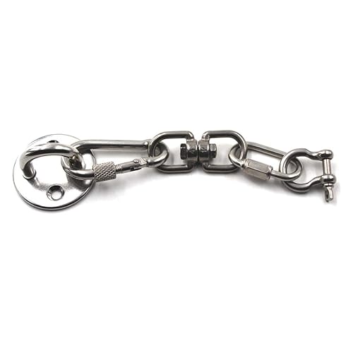 Miniatura 4 de Flomore M5 - Gancho de techo para placa de ojo de acero inoxidable 304, resistente para colgar (paquete de 6, tornillos incluidos)