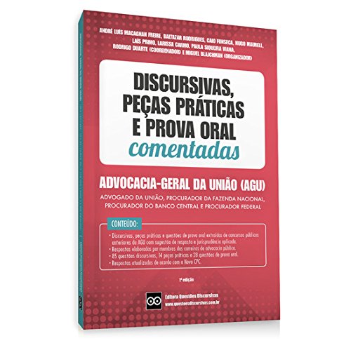 Capa de Livro AGU - Advocacia Geral da União - Discursivas, Peças e Oral