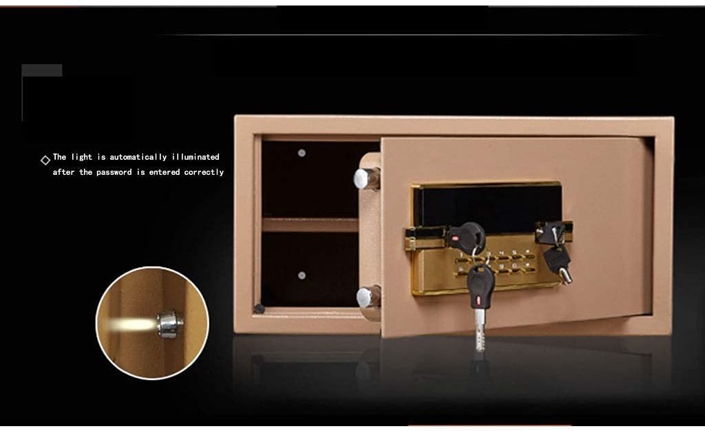 Electronic Steel Structure Theft System LED Lighting, Gold Rung Batteries * 23cm Safety Box Safe
