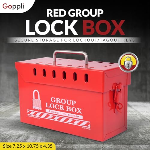 Goppli Lockout Tagout Group Lock Box - LOTO Group Box - Cofre de cadeado portátil - Caixa de bloquei