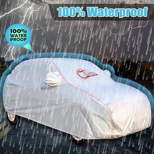 Image of Car Cover for Kia Carens Clavis 2025-2026 Model | 100% Waterproof, Dustproof, UV Resistant | All-Weather Protection with Mirror Pockets | Custom Fit, Triple Stitch | Grey
