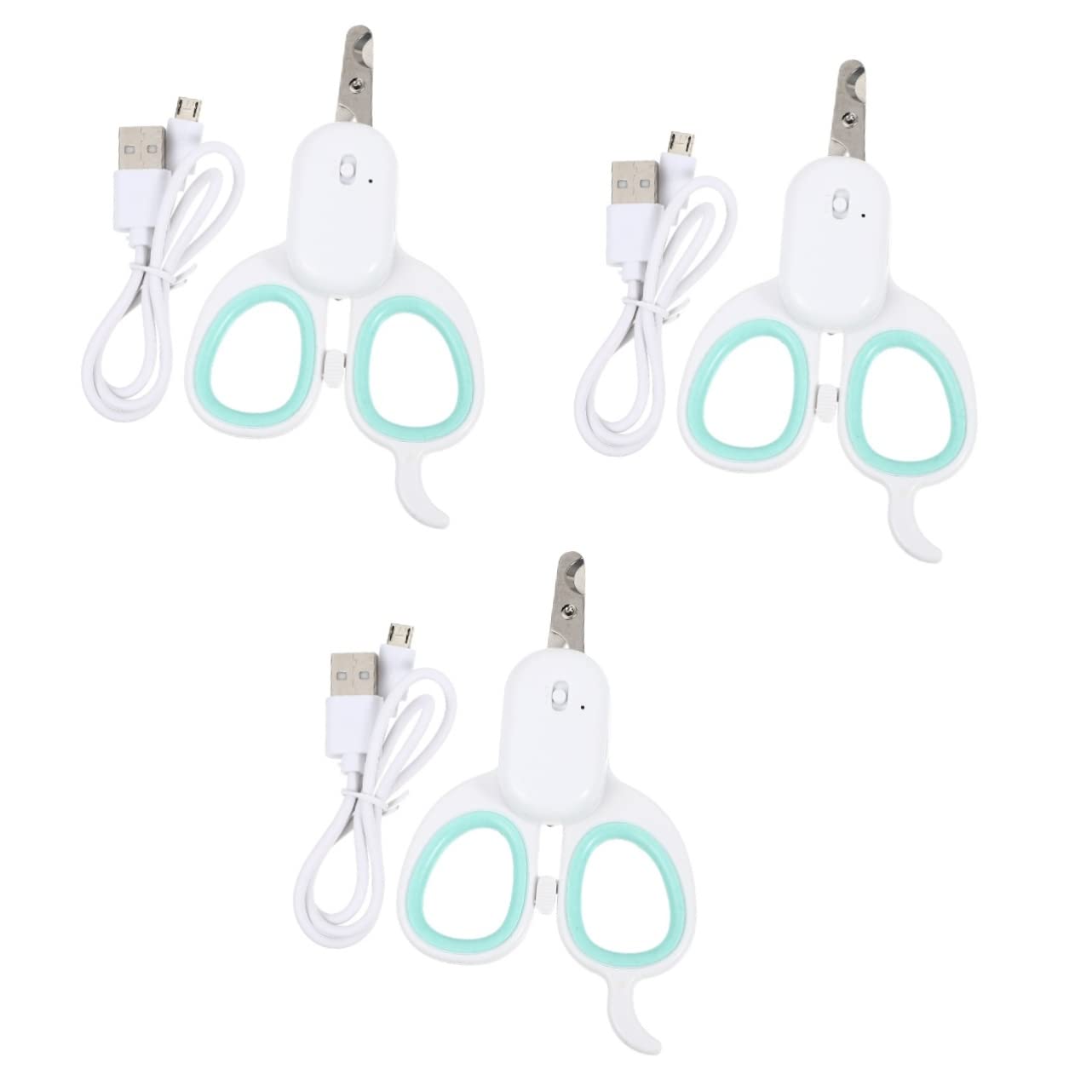 BESPORTBLE 3pezzi USB Ricaricabile Tagliaunghie per con LED Strumento Unghie per Domestici Design e Antiscivolo per Unghie Pet