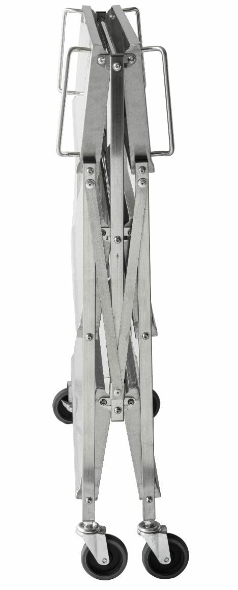 METRO PROFESSIONAL Regalwagen GFST1003, Edelstahl, 50.1x88.5x96 cm, 3 Etagen, 180 kg, Klappbar, mit Bremsen, 180 kg Tragkraft, Silber