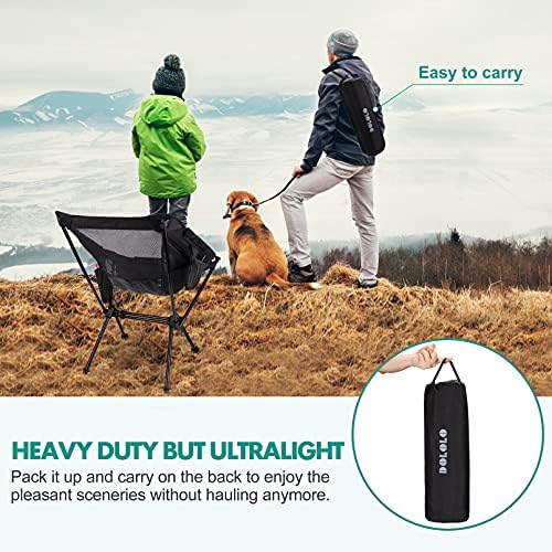 Compact Camping Chair, Lightweight Folding Camping Chair, Heavy Duty for Adults, Portable Camping Chair for Outdoors, Hiking, Picnic & Fishing