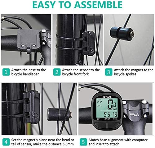 Hosioe Computer Waterproof Wired Speedometer and Odometer Stopwatch Cycle Outdoor Cycling Computer with LED Display — view 6