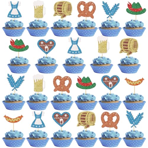 Firefairy Oktoberfest Cupcake Toppers, 24 Pcs...