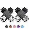 Pupteck anti slip dog socks with double sides grips for small medium large dogs hardwood floors prevents licking dog shoes for hot pavement traction control paw protector for senior dogs grey l  urban country home decor