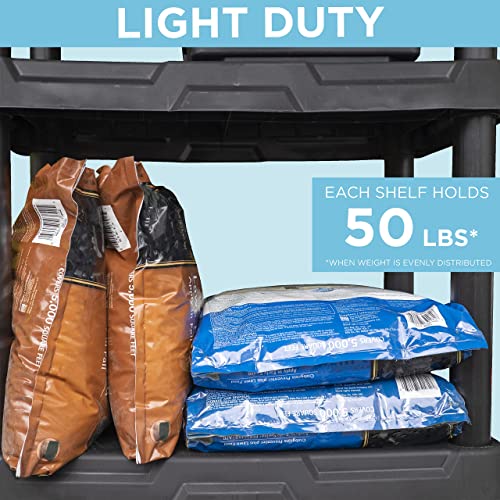 Black+Decker, 4-Tier Light Duty Storage Shelf, 50Lbs/Shelf (47”H X 22.1”W X 14.3”D), Plastic Shelving Unit #TOP7