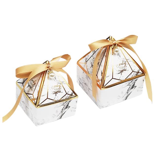 20/50/100 pièces boîte-Cadeau de Bonbons Gem Tower boîte à Bonbons avec Ruban Perle faveur de Mariage décoration bébé Douche Emballage événement et fête Fournitures