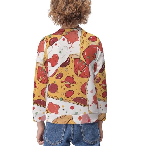 Pizza Pepperoni PatternChildren's Casual Pullover Sweatshirt Loose Fit8-10Y2