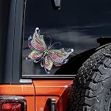 Lion Pattern Glass Stickers Transparent, Horse Eagle Church Pattern Car Stickers (Butterflies)