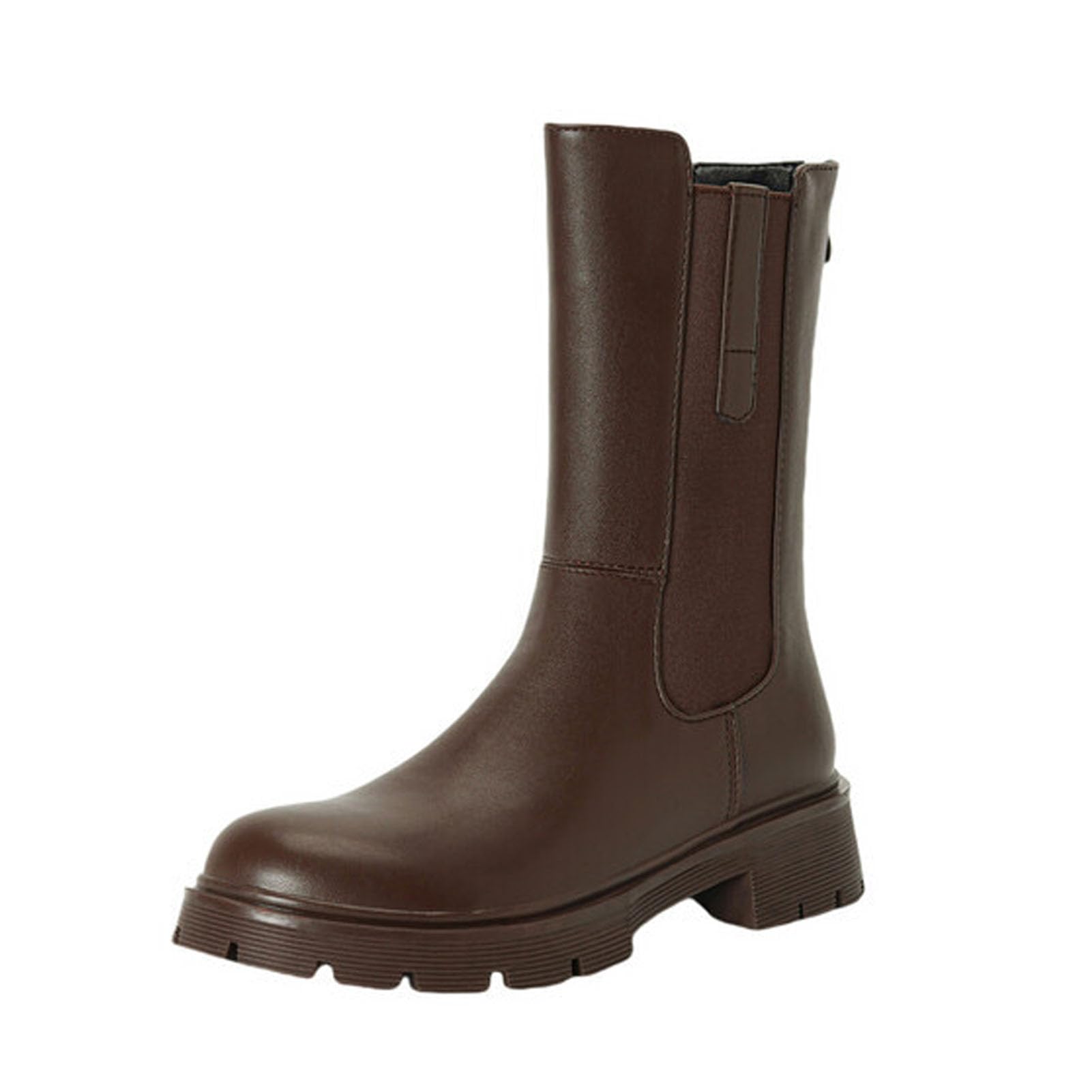 Bottes Chelsea mi-mollet marron idéales pour un look streetwear quotidien