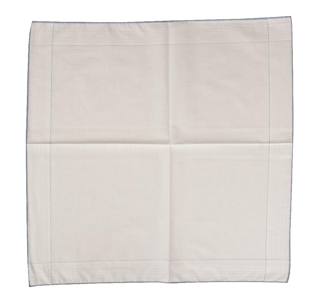 Fazzoletti uomo PEROFIL in tessuto di puro cotone scatola 12 pezzi cm.45x45 articolo VPRT00277, P204 Fondo bianco, Taglia unica