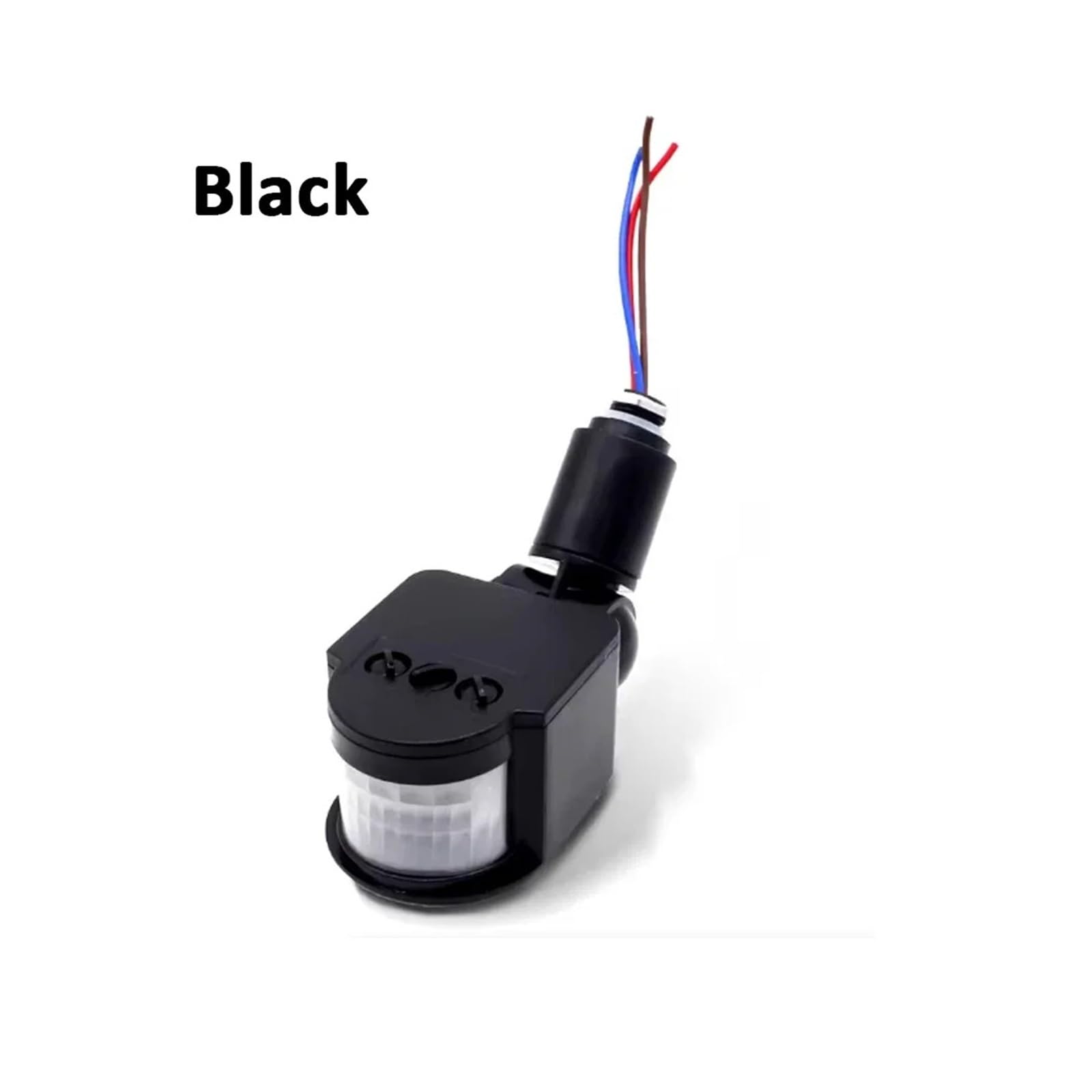 Interruptor de Sensor de movimiento LED, 220V, 110V, 12V, Detector de movimiento PIR, montado en la pared, luz con Sensor de 12 voltios for exteriores(Black,AC 85-265V)