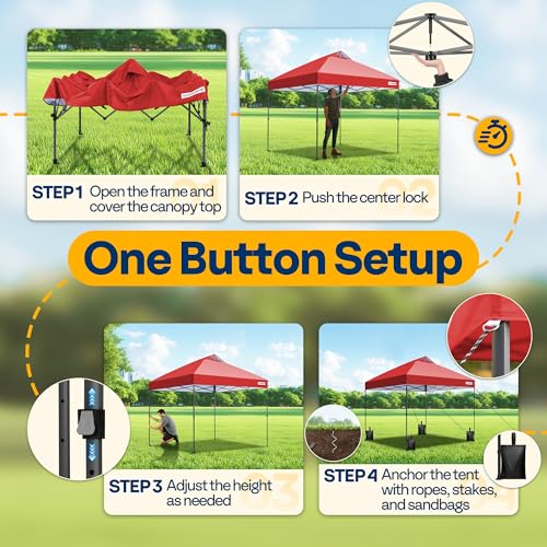 Image of VIVOHOME 10x10ft Pop Up Canopy Tent One Push Setup