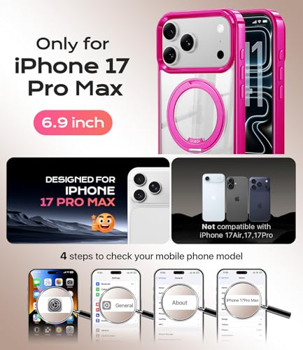 Image of iPhone 17 Pro Max Case with Stand Magnetic iPhone 17Pro Max Case Compatible