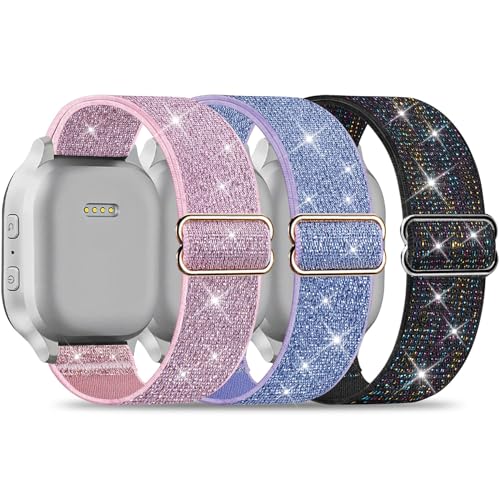 Wizvv 3 Stück kompatibel mit Xplora X6 Play/Xplora X6 Pro/Anio 5/Anio 6 Kinder Nylon Armband 20mm Elastisch Ersatzarmbänder für Xplora X6 Armbänder Mädchen Jungen