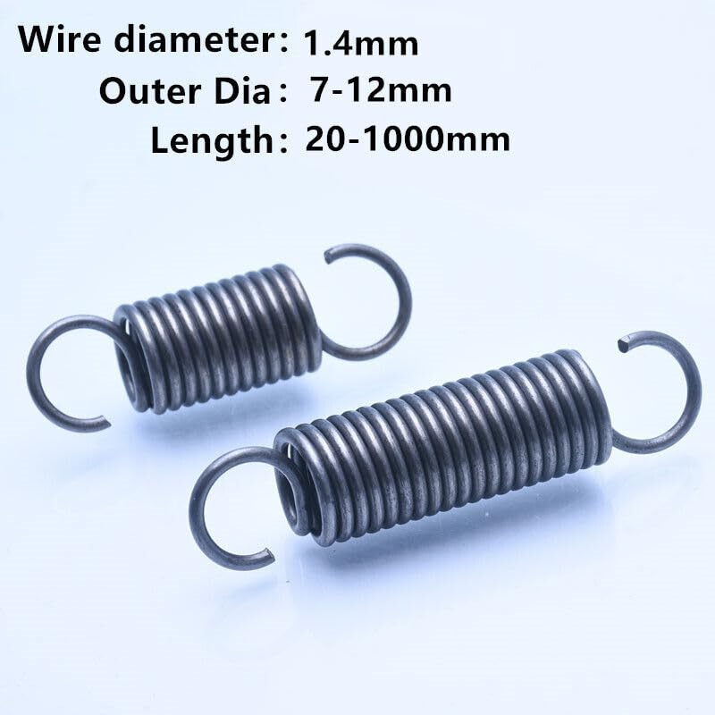 1pcs HookedWire Dia 1.4mm OD7-12mm L=20-1000mmExpansion Spring Spring Steel (1.4 x 9 x 70mm)