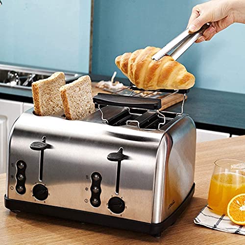 Toaster 4 Slice Toaster, Edelstahl-Brot-Toast-Frühstücksmaschinen-Toaster (mit Backständer, 6 Brotschatteneinstellungen… – Bild 3