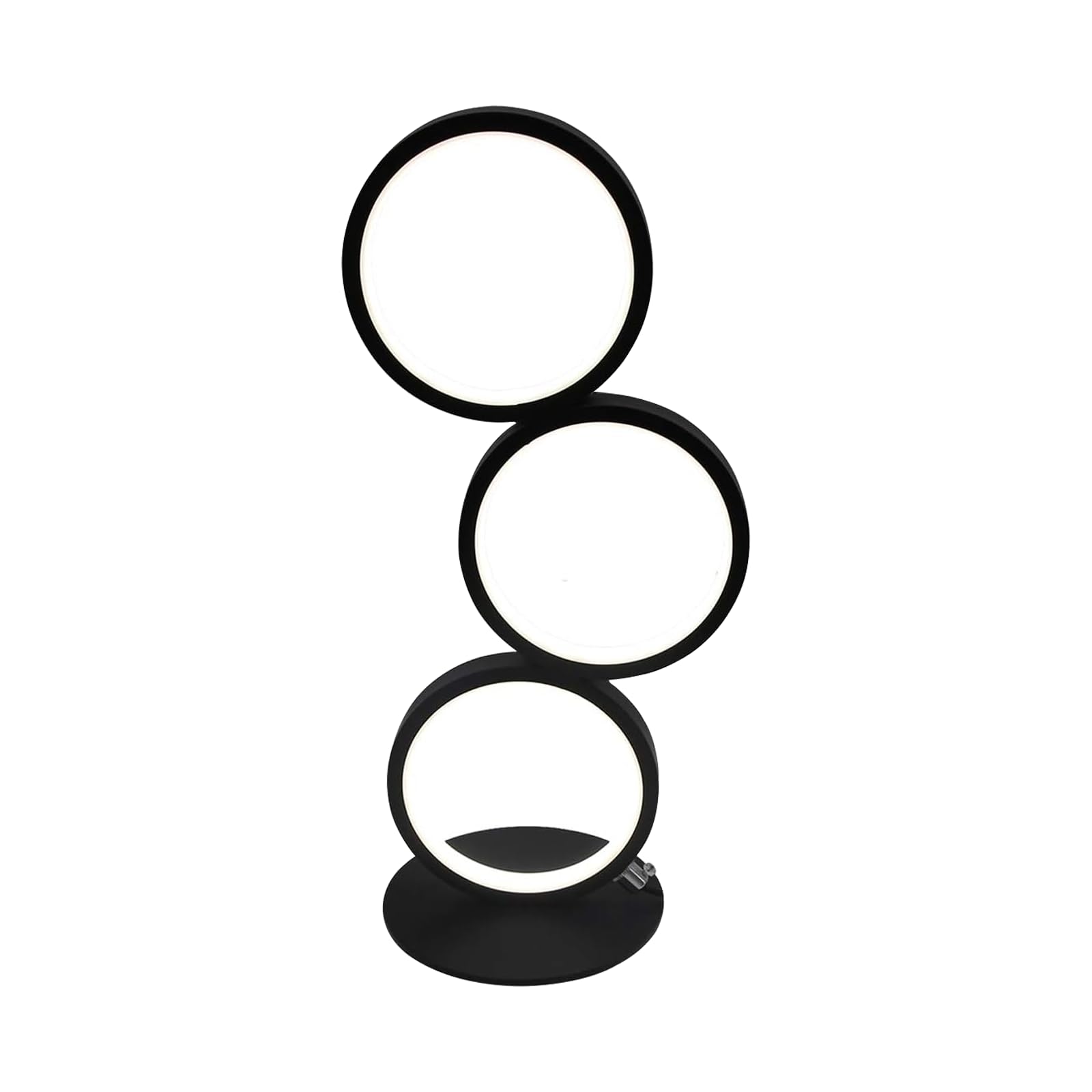 Lampada da tavolo a LED dimmerabile lampada da comodino moderna lampada da | scrivania nera a forma di anello Lampada da notte decorativa da 12 W con cavo da 2,9 m per camera da letto, soggiorno, studio