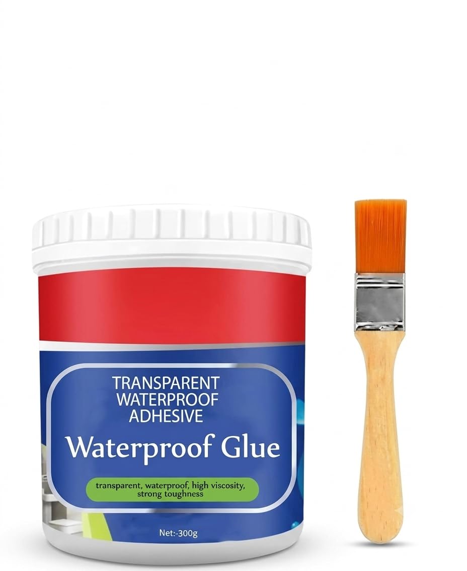 Transparent Waterproof Adhesive Glue (300g) – Anti-Leakage Invisible Coating Layer with Application Brush for Bathroom Tiles, Balcony, Roof Cracks, and External Wall Leakage Repair-image-29