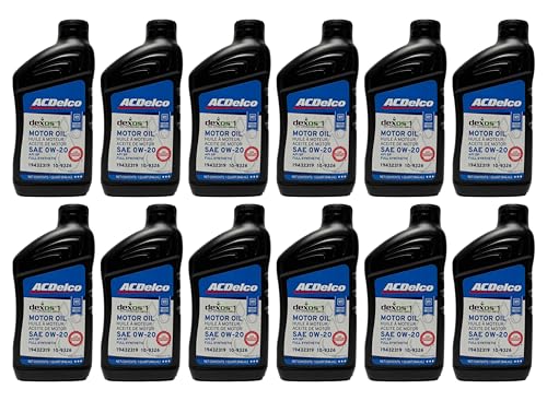 ACDelco GM Original Equipment 10-9326 (19432319) dexos™1 GEN 3 Full Synthetic 0W-20 Motor Oil - 1 qt (Case of 12)