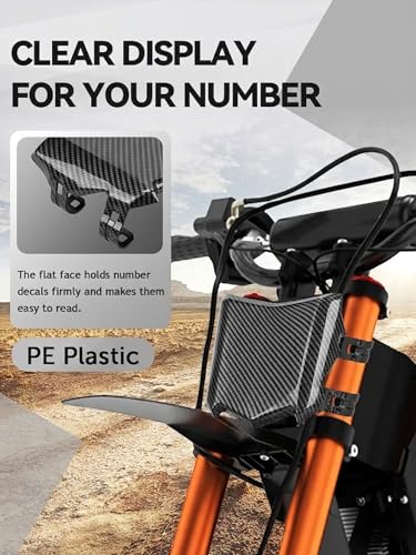 Image of JFG RACING Electric Dirt Bike Universal Number Plate-Carbon Fiber Pattern | flat decal face,front splash plate,for Surron LBX,for Tutti Soleil 01,for Yozma in 10,for Talaria MX3 /4 /5 Pro,for E Ride Pro