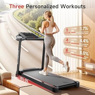 RHYTHM FUN Tapis de course 8,0 mph pour la maison, tapis de marche et de course avec inclinaison jusqu'à 8%, tapis de marche pliable avec poignée, tapis de marche à faible bruit pour 136 kg