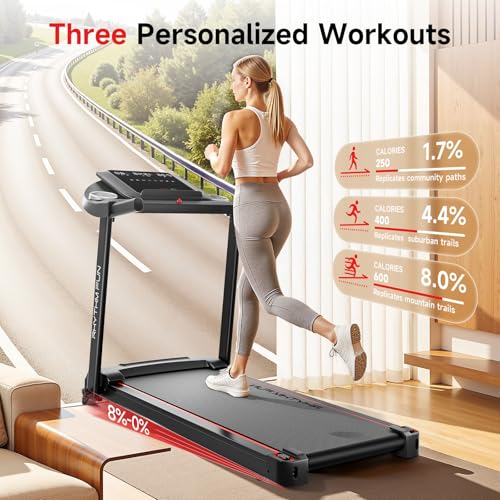 RHYTHM FUN 8.0 MPH Treadmills for Home, Running Walking Pad Treadmill with Incline up to 8%, Foldable Treadmill with Handle Bar, Low Noise Walking Pad for 300 lbs - Image 3