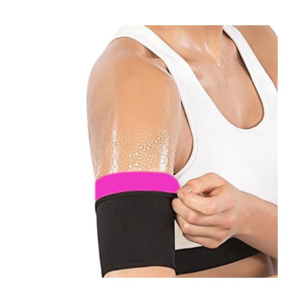 WenX Arm Trimmers for Women Sauna Arm Sweat Bands Neoprene Arm Trainer Toner Sleeves for Sports Workout, 2 Pack (M)