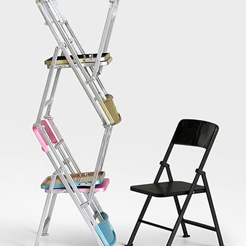 Miniatura 9 de ibasenice Silla plegable para casa de muñecas, silla pequeña transparente, modelo de silla en miniatura, silla plegable en miniatura, sillas