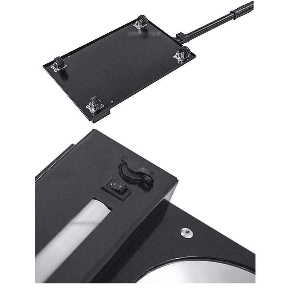 Specchietto da ispezione in metallo robusto su rulli + asta telescopica, con lampada LED, ideale per sicurezza e ispezioni