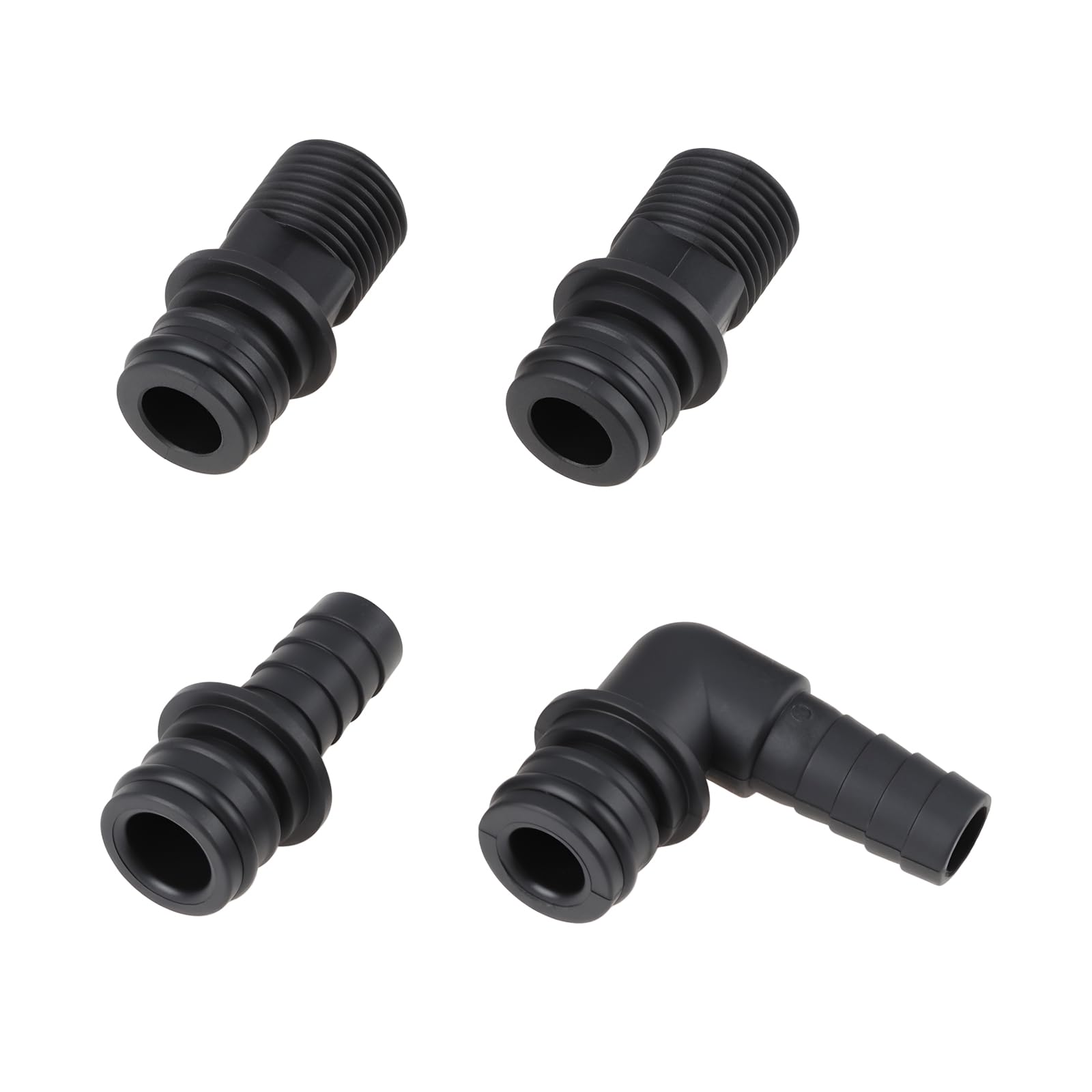AS Axis Spindleon 4 Pack Water Pump Adapter Kit 1/2 to 3/4 NPT 1/2 Inch Barb Compatible with Flojet Replace OEM 20381-001 RV Water Systems
