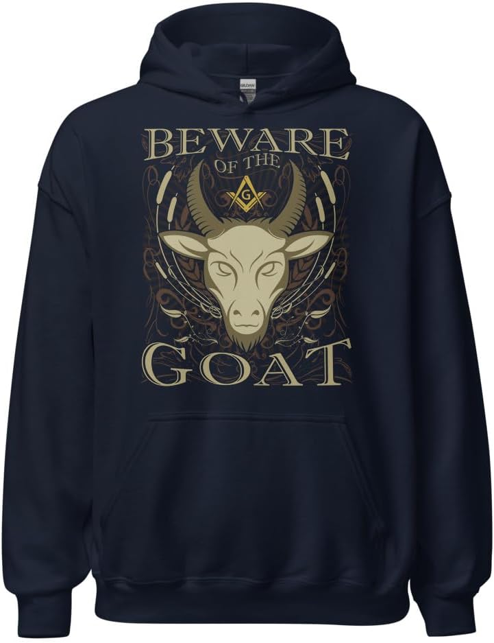 Beware of the Goat Masonic Hoodie, Freemason Square & Compass Hoodie, SM-5XL